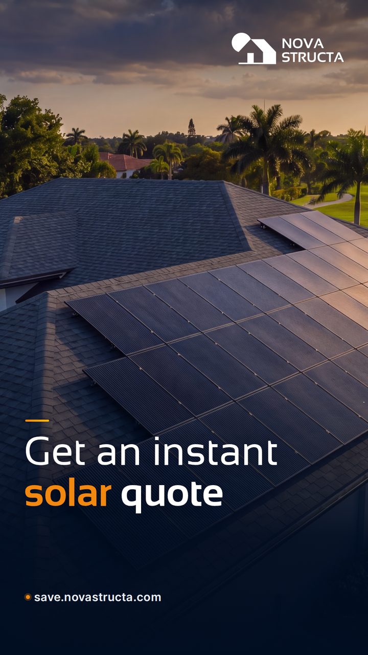 Rooftop solar on a Florida home at sunset: get an instant solar quote