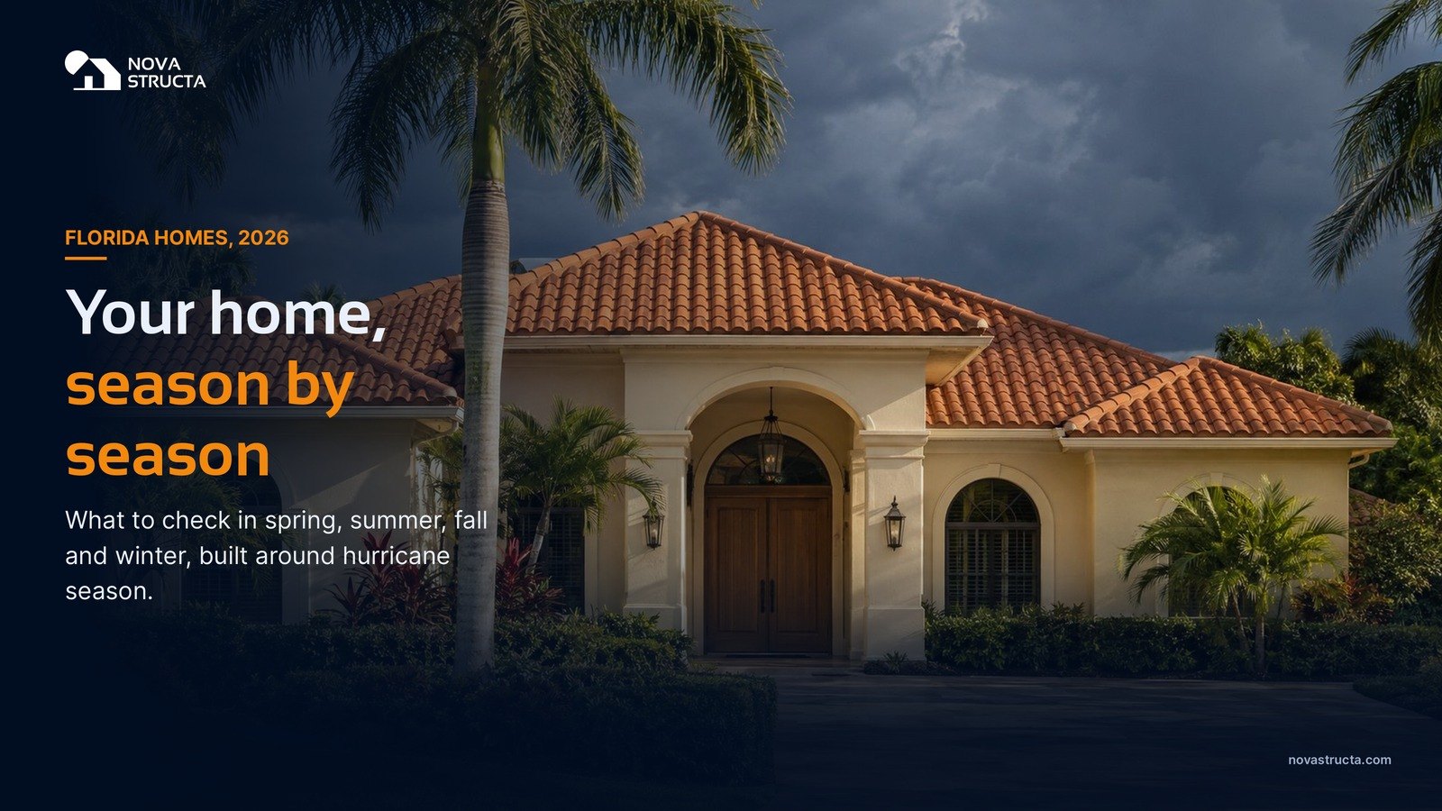 Your home, season by season: what to check in spring, summer, fall and winter in Florida, built around hurricane season