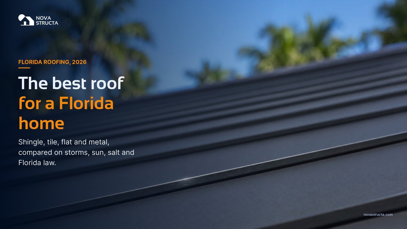 The best roof for a Florida home: shingle, tile, flat and metal compared on storms, sun, salt and Florida law