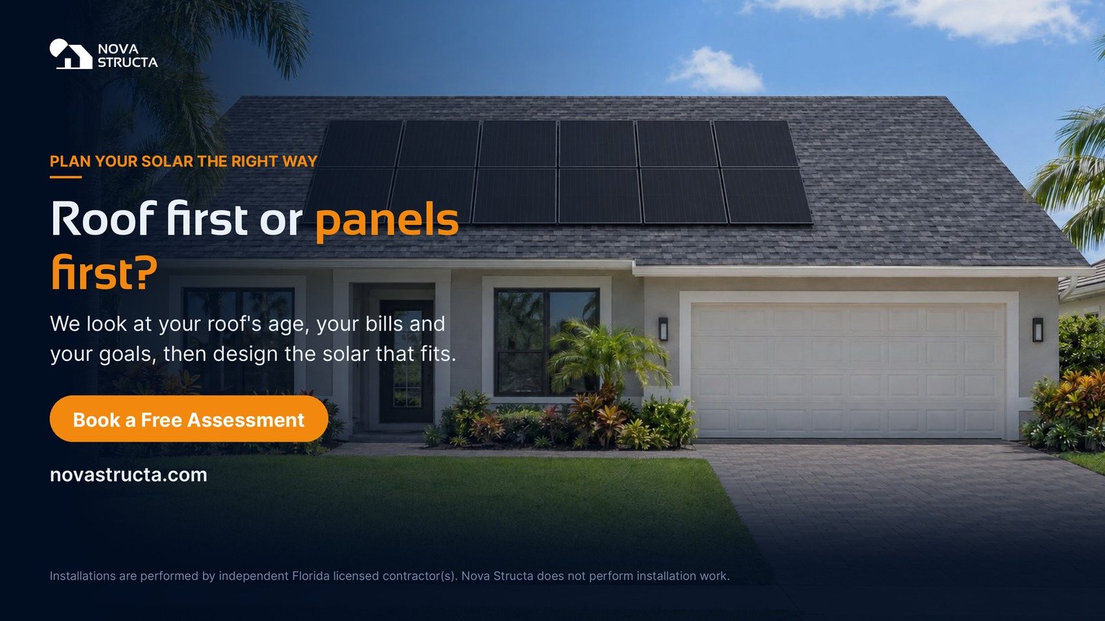 Book a free assessment: we look at your roof's age, your bills and your goals, then design the solar that fits